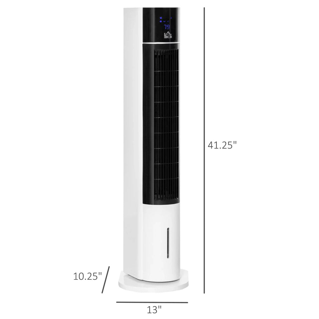 Speeds, 42" Humidifier 3 3-In-1 Air Modes, with HOMCOM Ice Control LED Cooling Fan Tower and Oscillating Timer, 3 Remote Evaporative Cooler Office Display with for Home