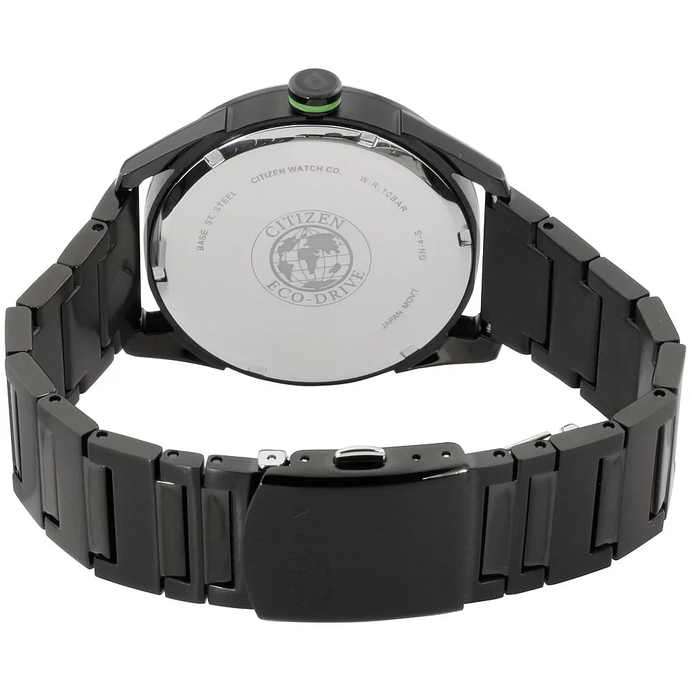 Steel Watch Stainless Black Eco-Drive Men's IP BM6985-55E Citizen
