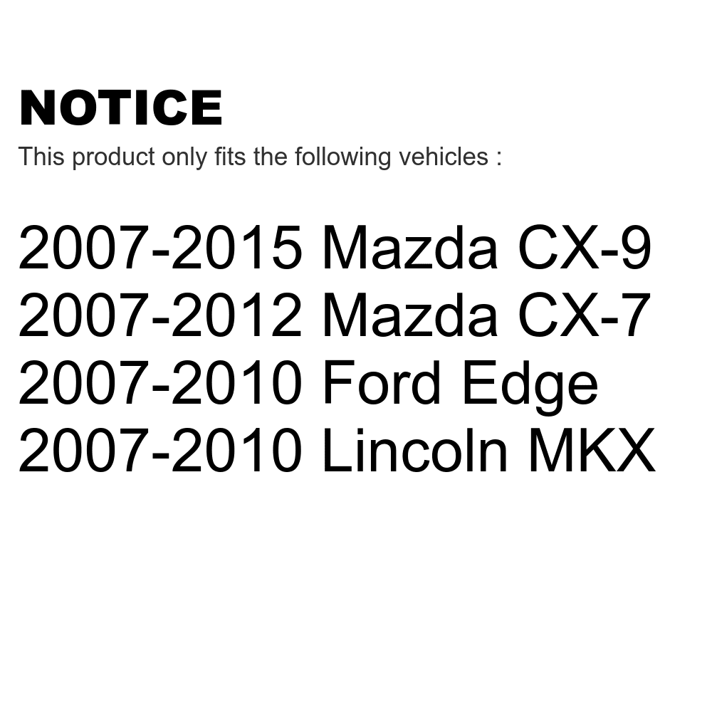 CX-9 Front Rear For Pads KSM-100095 Edge Brake CX-7 Lincoln Mazda Kit Semi-Metallic MKX