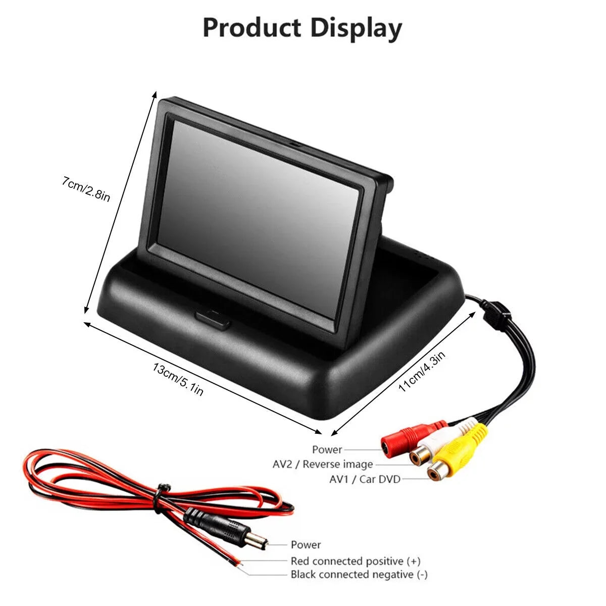 4.3 Car Night View System Vision+ Backup Portable Monitor Camera Rear Wireless HD Parking
