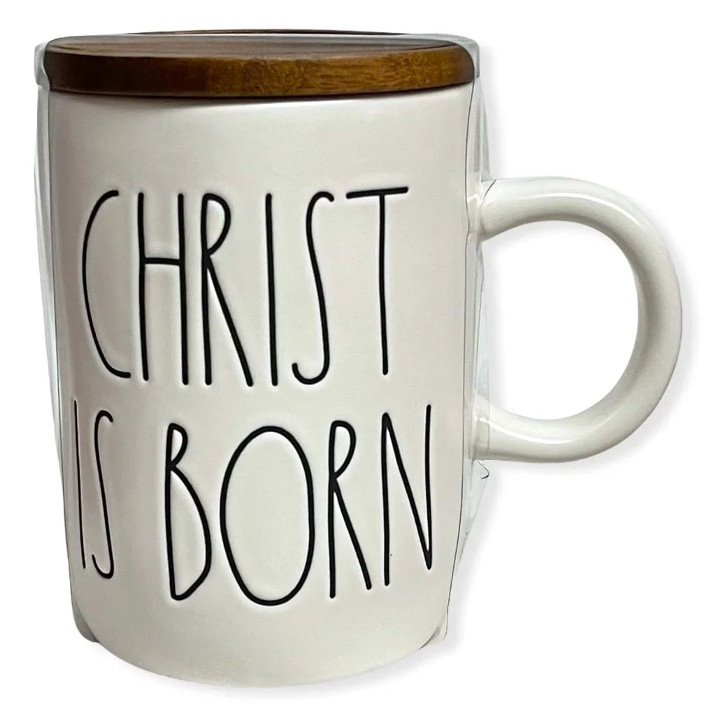 Lid Mug Dunn Rae Wooden CHRIST Lid Holiday IS New BORN Christmas Mug Coffee with