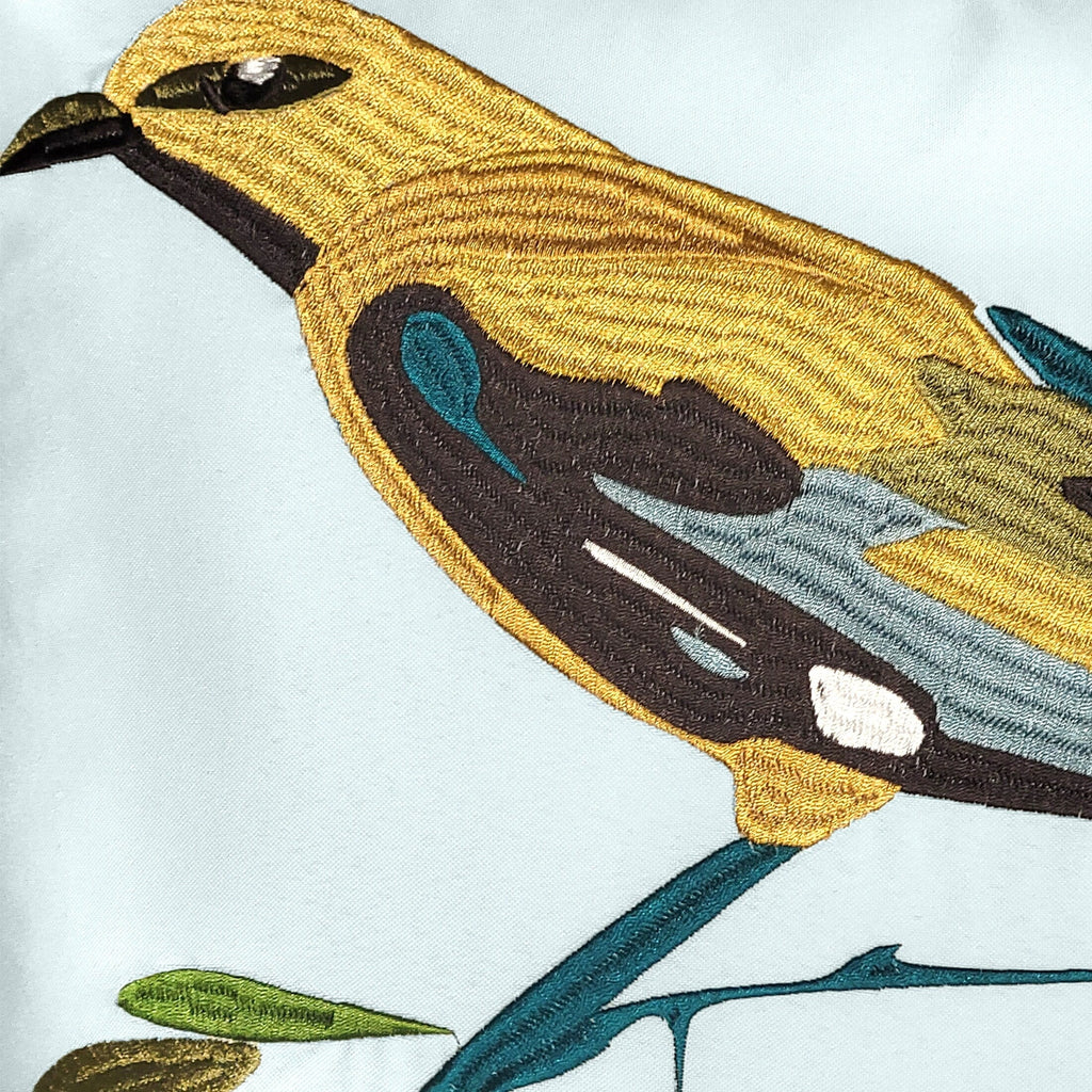 Company Home Indoor/Outdoor Pillow Textile Bold Levinsohn Embroidered At Edie 18x18, Throw Leaf Multi Bird Decorative