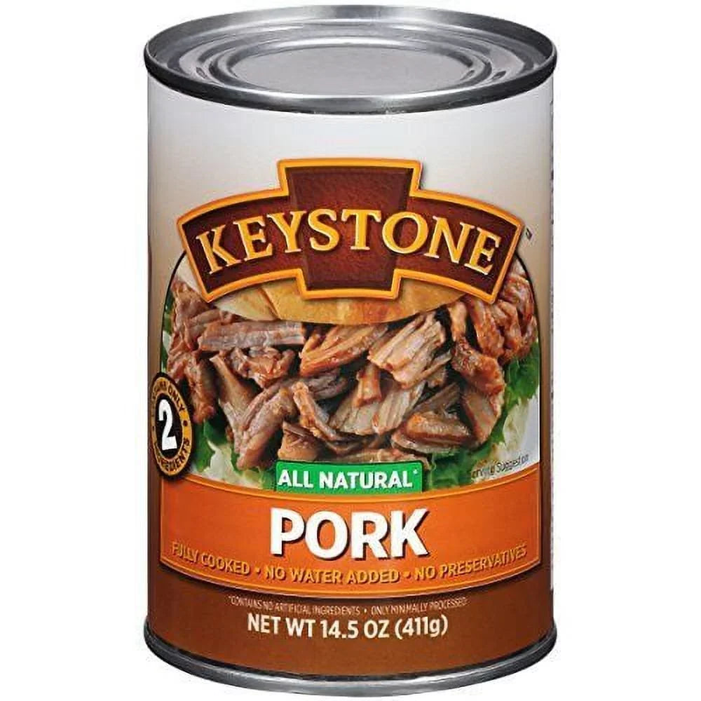 Pack Pack) All and Hiking Natural Keystone Pork Cans 12 Emergency Eat- Can to Camping Survival oz Food Backpacking 14.5 of (12 Ready For