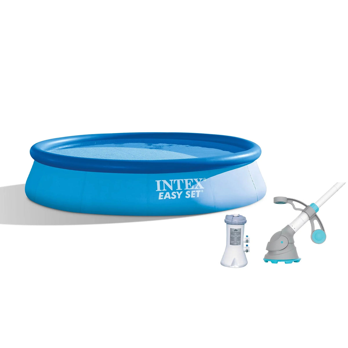 Ground 12ft x Pool Intex Vacuum & with Set Pump 30in Filter Above Easy Automatic
