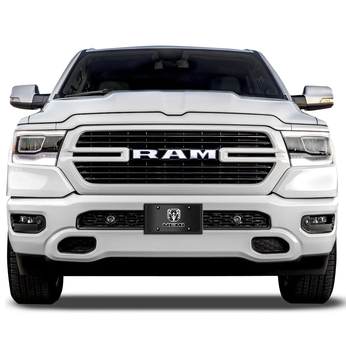 3D up Patten Logo Black Steel 2019 Plate Dual License Fiber Carbon RAM HEMI