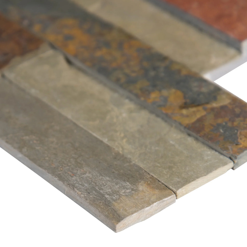 in. Wall MSI in. (13.80 Tile Slate and Natural Rush 22 6 / Gold x Peel sq. ft. Veneer Stick case)