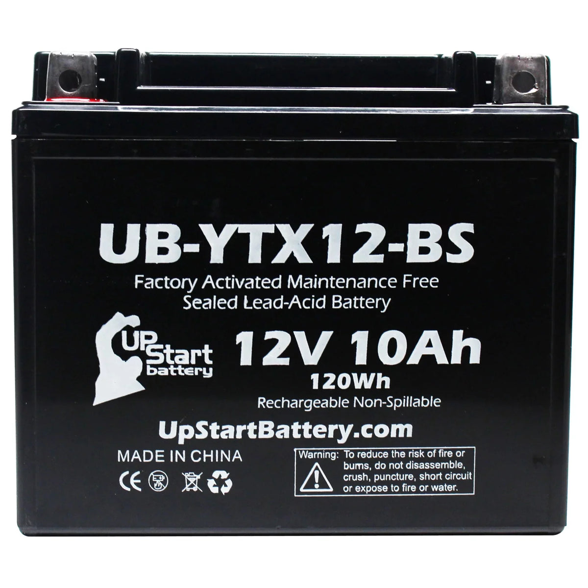 Activated, UpStart GSX-R1000 12V, CC 1000 Factory Motorcycle 2001 - 5-Pack Battery Battery 10Ah, UB-YTX12-BS Replacement Suzuki for Maintenance Free,