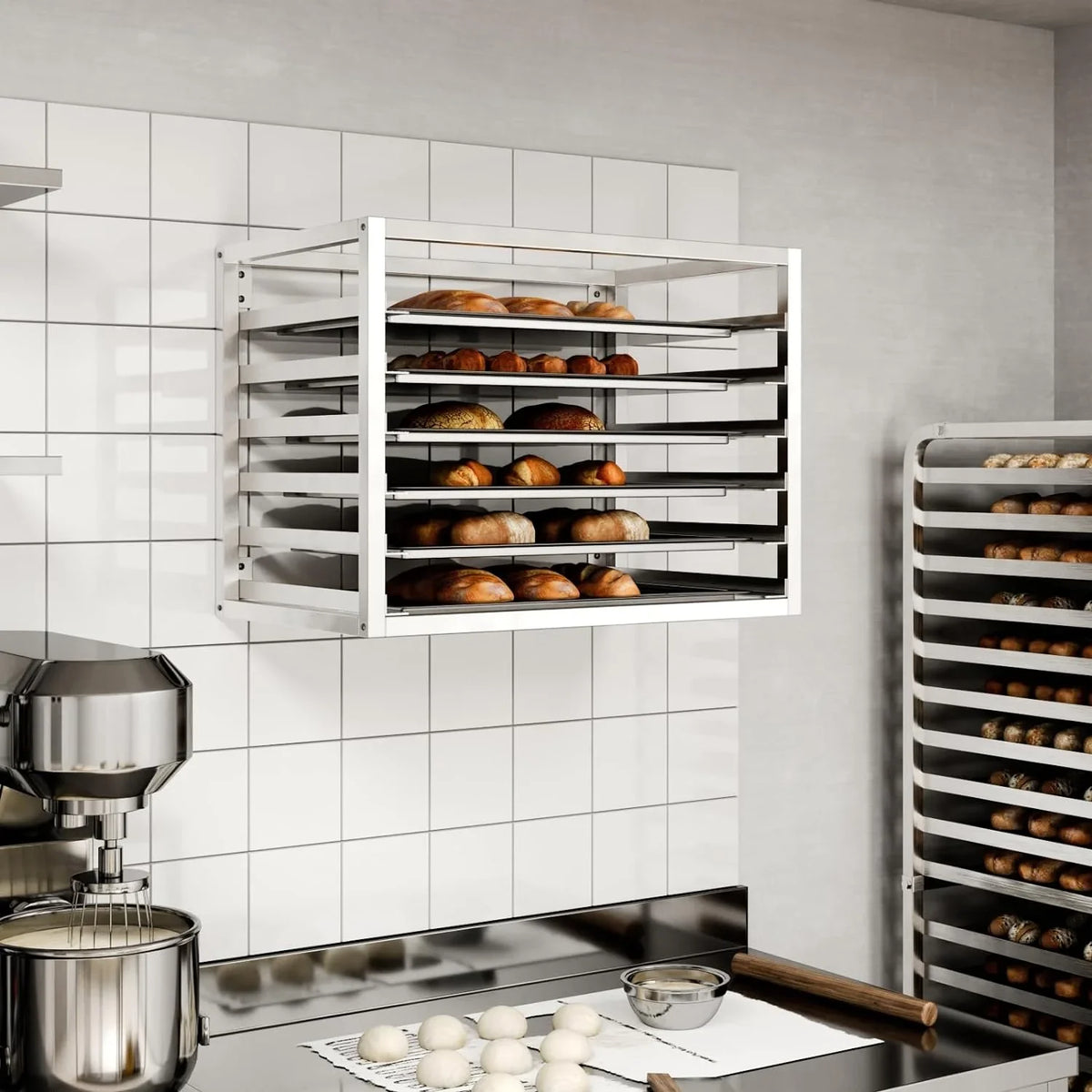 18" Pan Full-Size x Sheet/Bun Wall Pans. Sheet Rack Fits Mounted 21". 28" x 6 -