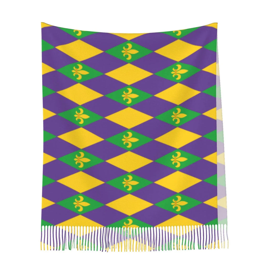 Shawl Print Art Winter Warm Bingfone Large Elegant Mardi Soft For Wrap Women Gras Scarves Feel Gifts- Scarf Cashmere
