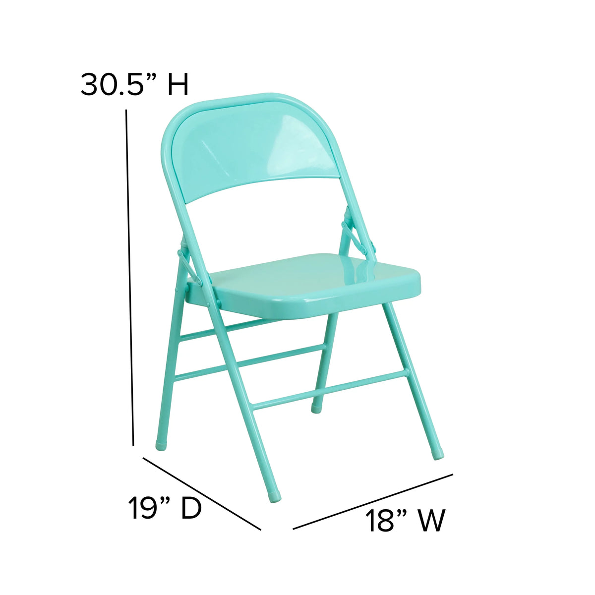 Teal Series Flash Furniture Metal Tantalizing & Hinged Triple Double Chair Folding Braced HERCULES COLORBURST