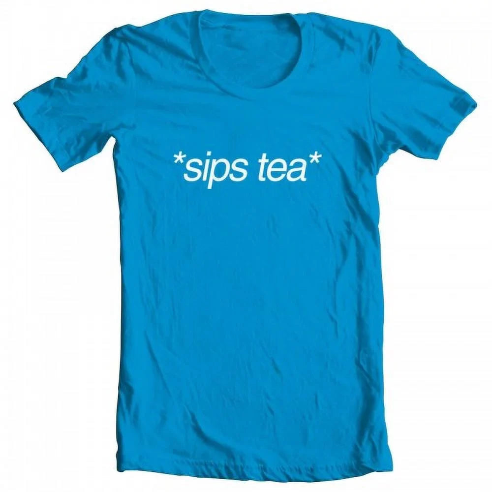 Original X-Large GEEK TEEZ Artwork Tea by Turquoise Meme Inspired Women's Kermit T-shirt Sips
