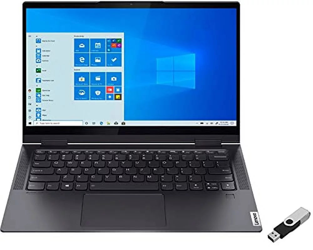 FHD 2-in-1 i7-1165G7 inch Win Core 12GB w/ 2021 Laptop NVMe 14 Pro 512GB Yoga Fingerprint 10 Backlit 7i DDR4 WI-FI SSD Ontrend Graphics LENOVO 11th Iris Xe Touchscreen Keyboard Drive USB EVO 6 32GB