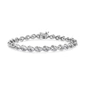 Clarity) Link I3 Sterling - Cttw (I-J .925 Color, 1/10 Promo Round-Cut 7.25" Diamond wristband Silver