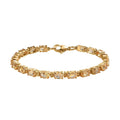for Size LC 7.25" Ion Gold Women Jewelry 7.38 wristband Steel Shop Stainless Citrine Oval Gifts Ct Plated Yellow Birthday