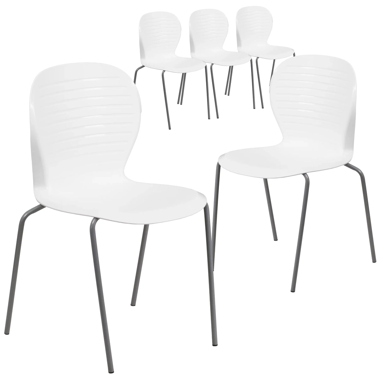 Capacity Series 5 Chair HERCULES Flash White lb. Furniture Stack 551 Pack