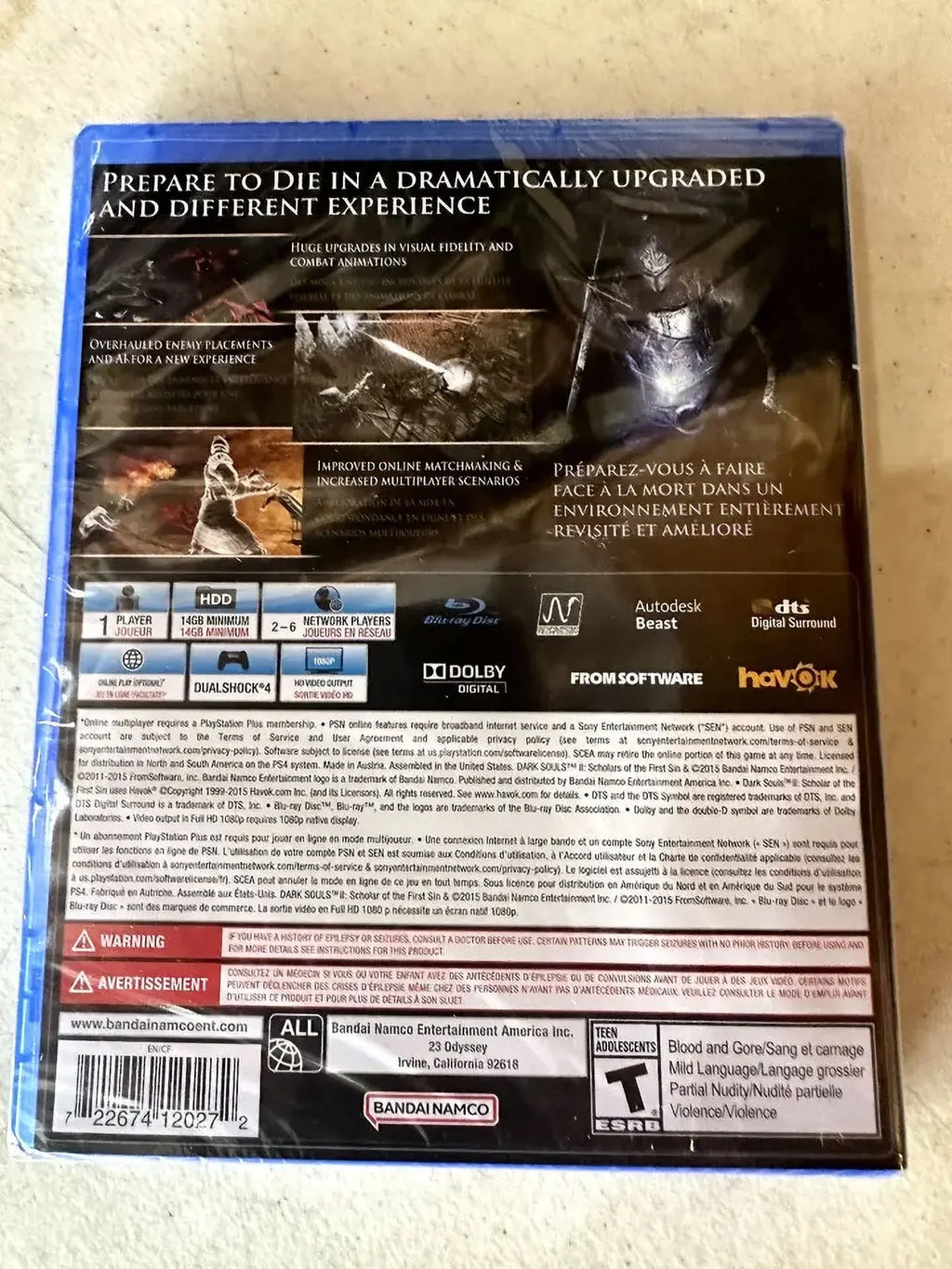 PS4 Factory PlayStation Dark 2 Scholar Sin Souls Sealed of II the Brand New
