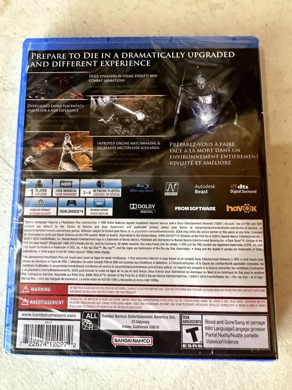 PS4 Factory PlayStation Dark 2 Scholar Sin Souls Sealed of II the Brand New