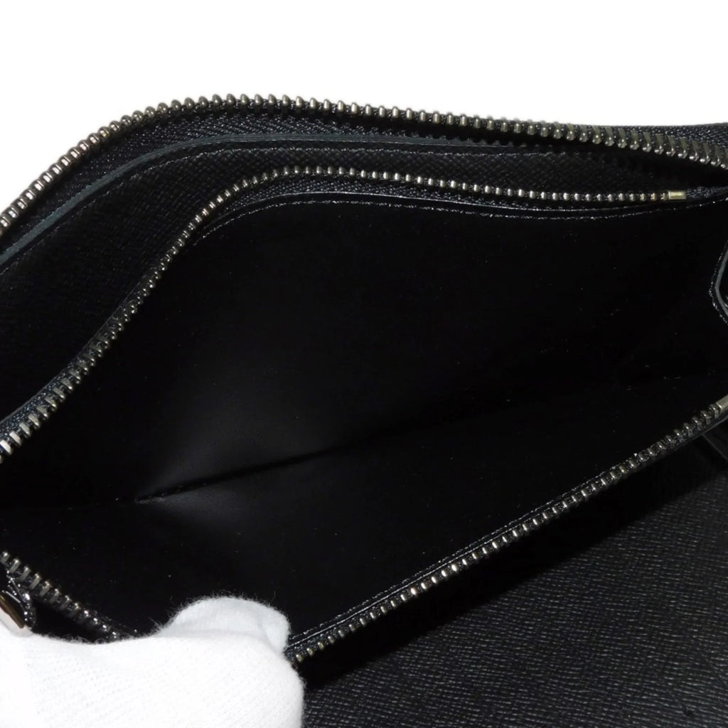 Pre-Owned Vertical Noir Eclipse Men's Zipper Zippy Billfold Wallet Long Monogram Round LV (Good) Logo M62295