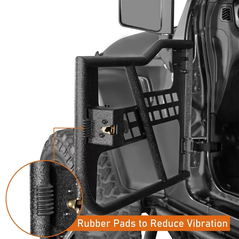 Tubular Steel Door Wrangler Road Fit 2-Door Jeep 2018-2023 Half JL Black Frame Guards Hooke