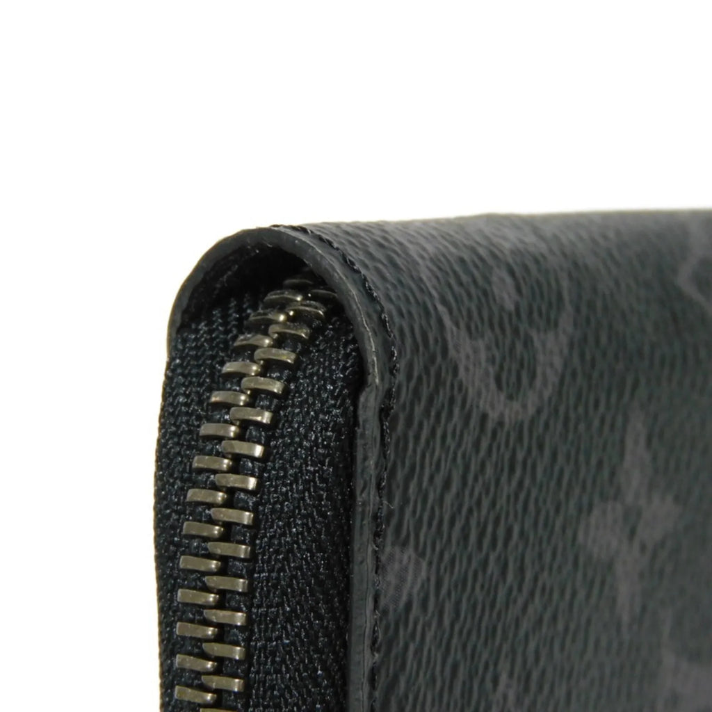 Pre-Owned Vertical Noir Eclipse Men's Zipper Zippy Billfold Wallet Long Monogram Round LV (Good) Logo M62295