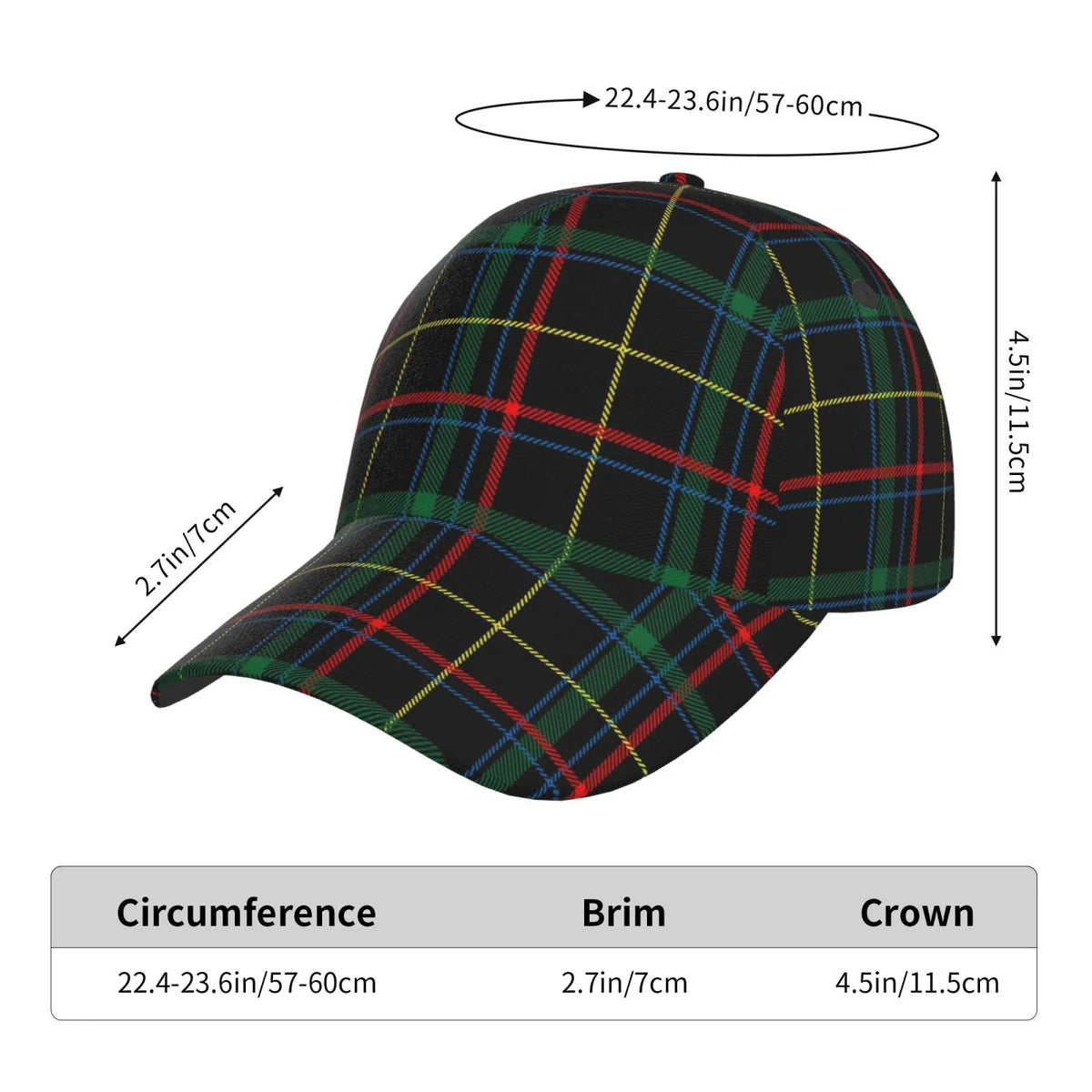 Size for Hat(Buffalo Workouts Plaid Green) Balery Seasons Activities Baseball Adjustable All Running Outdoor Dad Dark and Cap