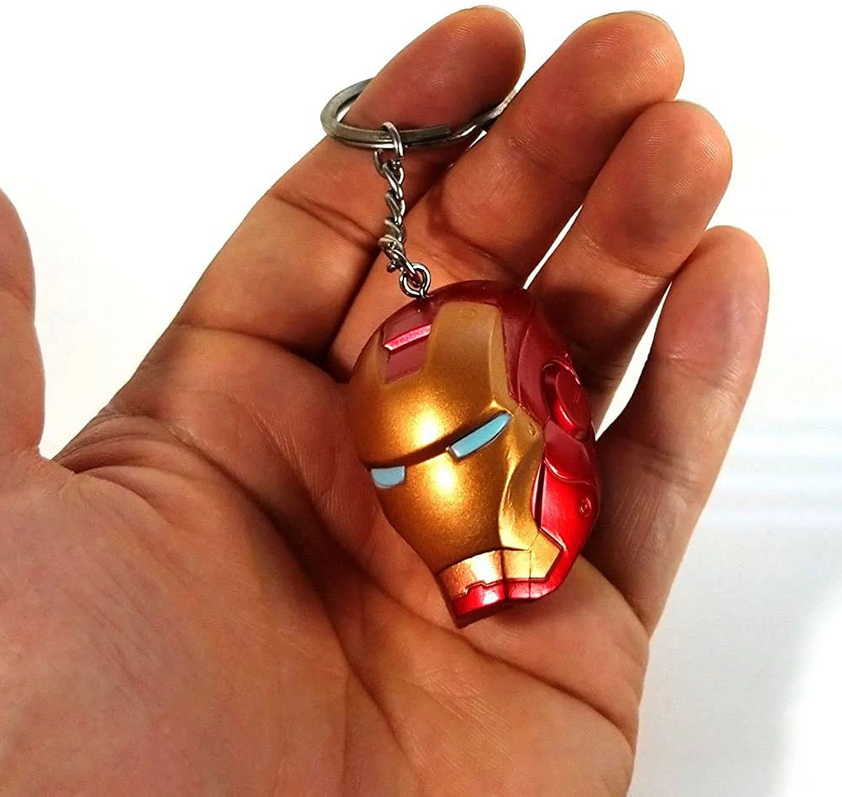 Superhero Iron Style Helmet Man Keychain Figure Ring GFDay Key