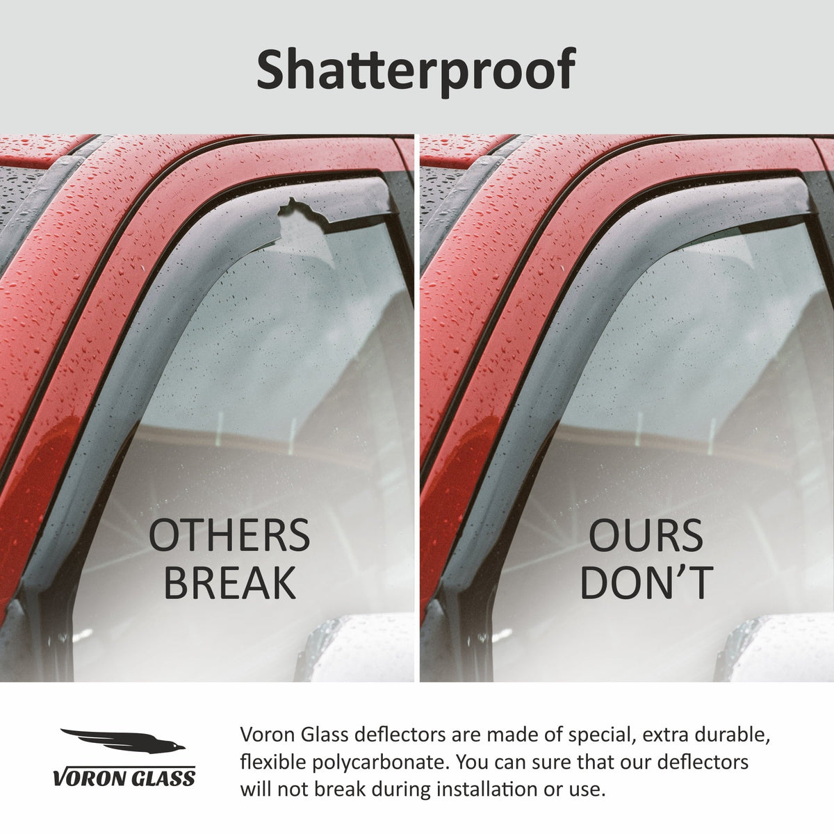 Voron Vent Deflectors, 4 Glass Rain Kia - Visors, Pieces Extra Guards Durable in-Channel Window Seltos 2021-2024, 200551 for Window