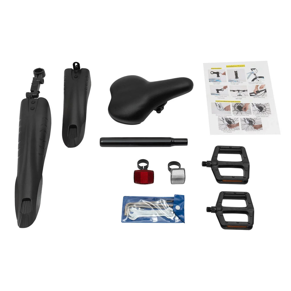 Folding Miumaeov 26" Max 150kg/330lbs Loading Carbon Camping Bike City Shifter Light Bicycle Black Bike 21-Speed Steel Weight Adult Folding