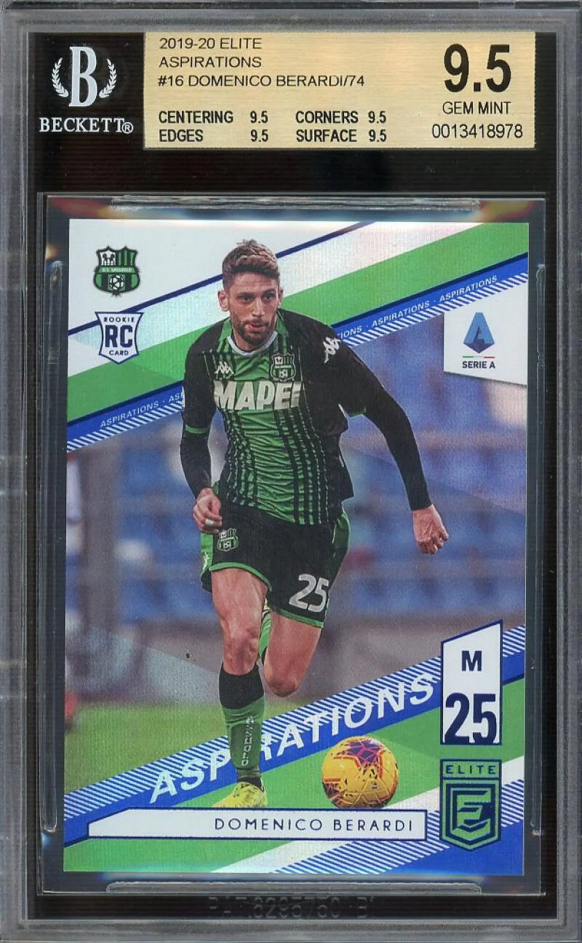 Aspirations 03/74 Elite Berardi BGS #E16 Domenico Panini RC 2019-20 9.5 Chronicles