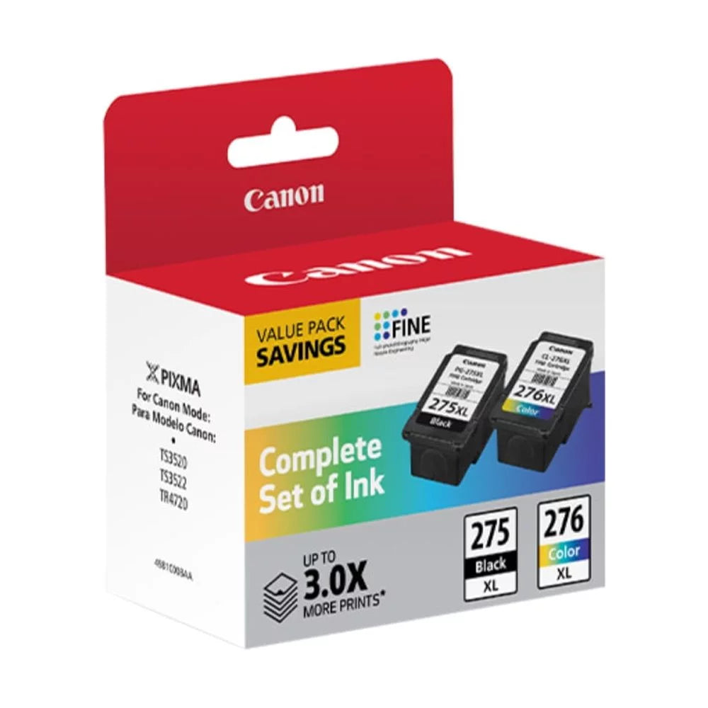 Cartridge High-Yield XL 4981C008 Pack, PG-275 XL/CL-276 Ink Canon Black/Tri-Color, Value