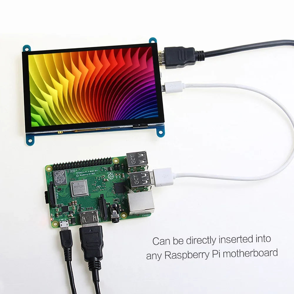 5 800*480 USBInterface Touchscreen Pi Raspberry Resolution with Display Small Tool InchCapacitive Compatible Portablewith Arealer