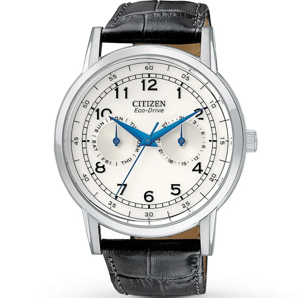 AO9000-06B Leather Men's Strap Citizen Watch Eco-Drive Black
