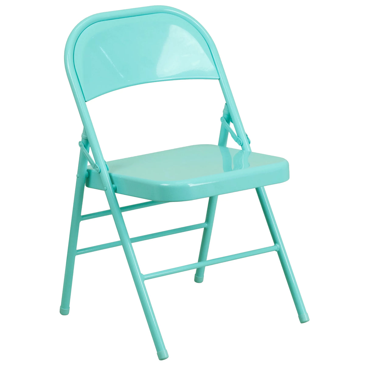 Teal Series Flash Furniture Metal Tantalizing & Hinged Triple Double Chair Folding Braced HERCULES COLORBURST