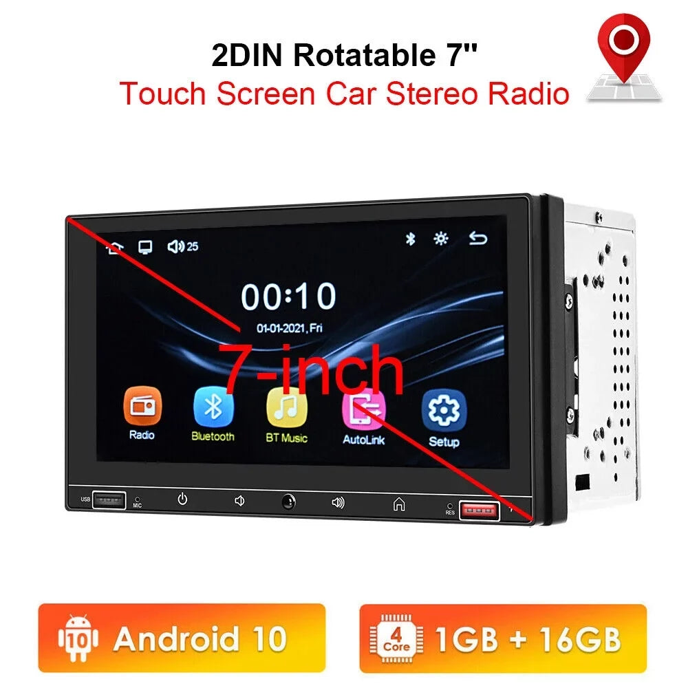 Car Stereo Mirror Link Radio, Carplay Screen, 7" & MP5 FM Camera Play KingFurt HD with Auto Android