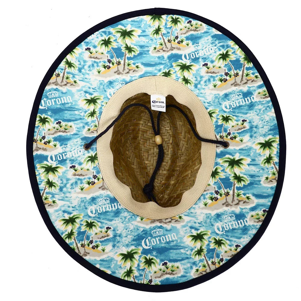 and Woven with Corona Patch Sun Hat Printed brim Under