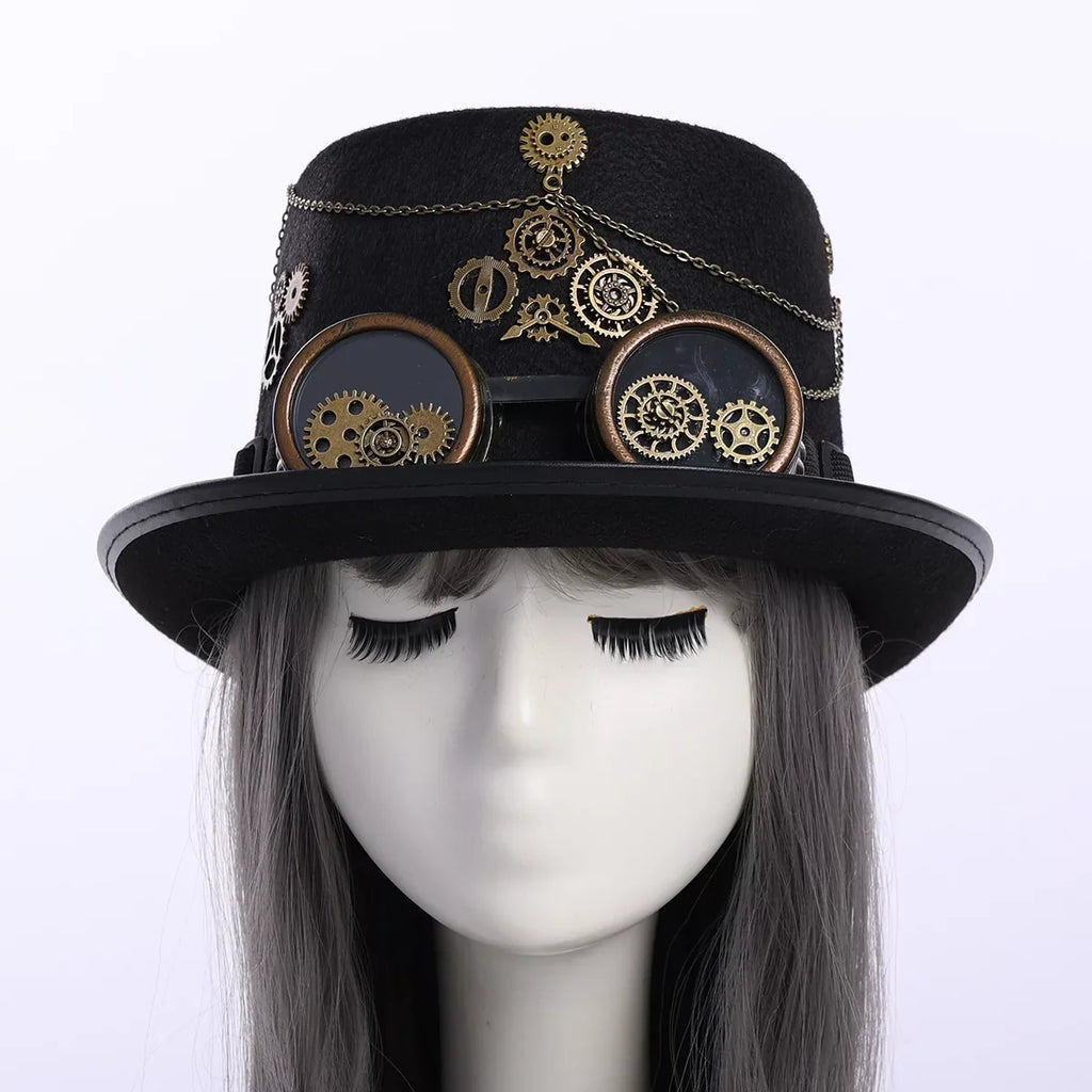 Unisex Hallo Gothic Hat with GRACEART Hats Top Steampunk Goggle Punk