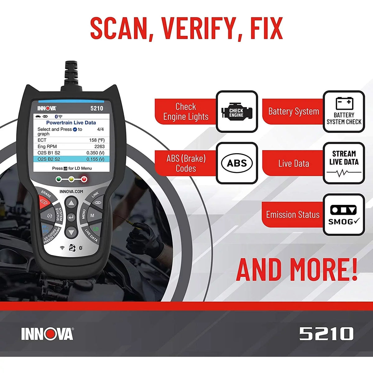 INNOVA 5210 Diagnostic Advisor Reader Code Bluetooth Automotive Tool CarScan