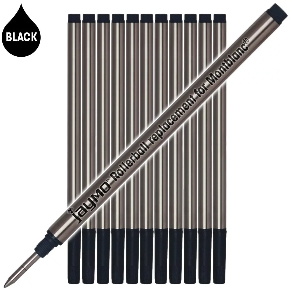 for - Rollerball in - Pen Long Replacement 12 / Measures Refill 4.44 Black 105158 mm Jaymo - Montblanc 113