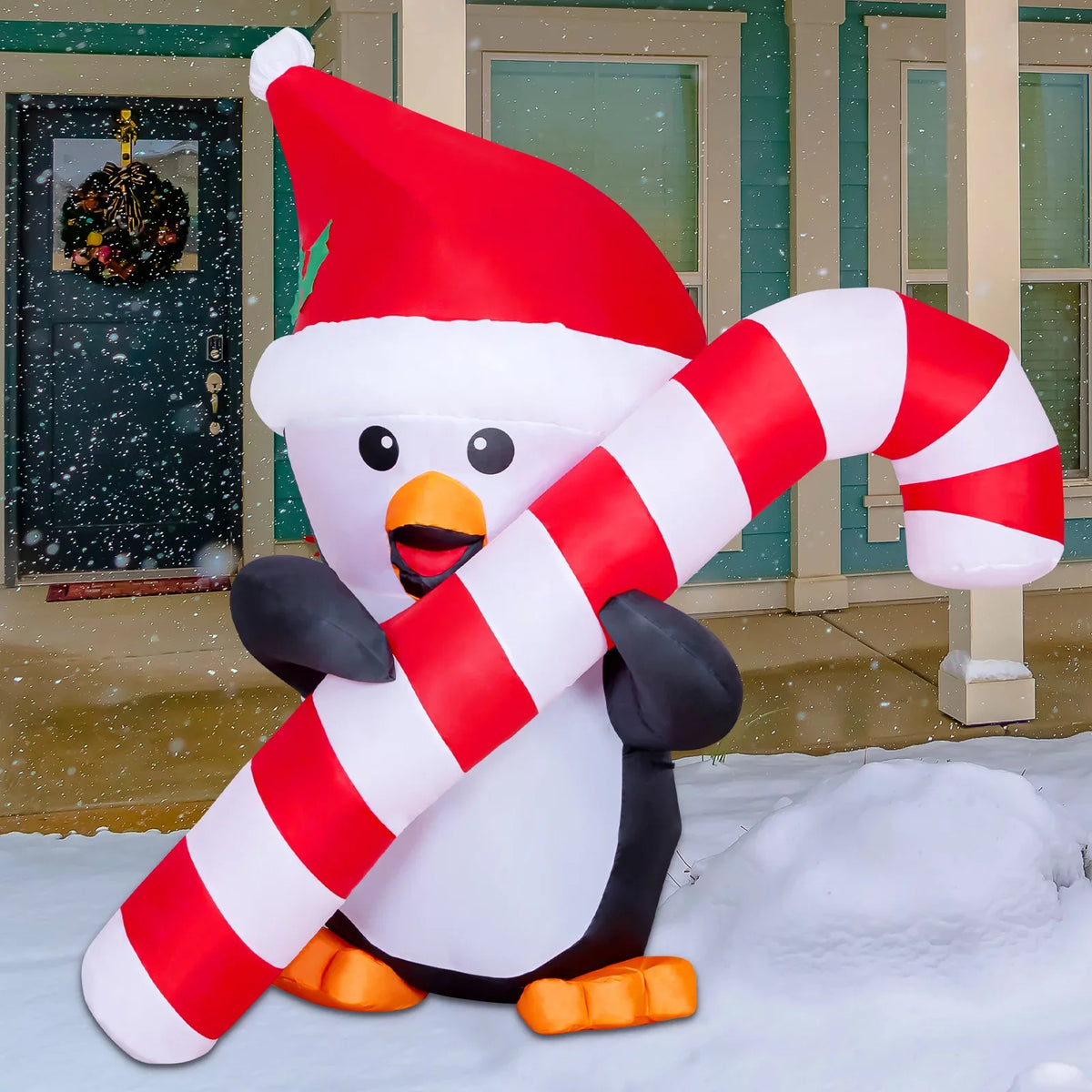 Outdoor Outdoor Indoor Decorations Christmas Penguin Decorations, Blow GOOSH Inflatables Lawn Inflatable for Candy Built-in LEDs 5ft Cane Christmas Up Garden Yard with