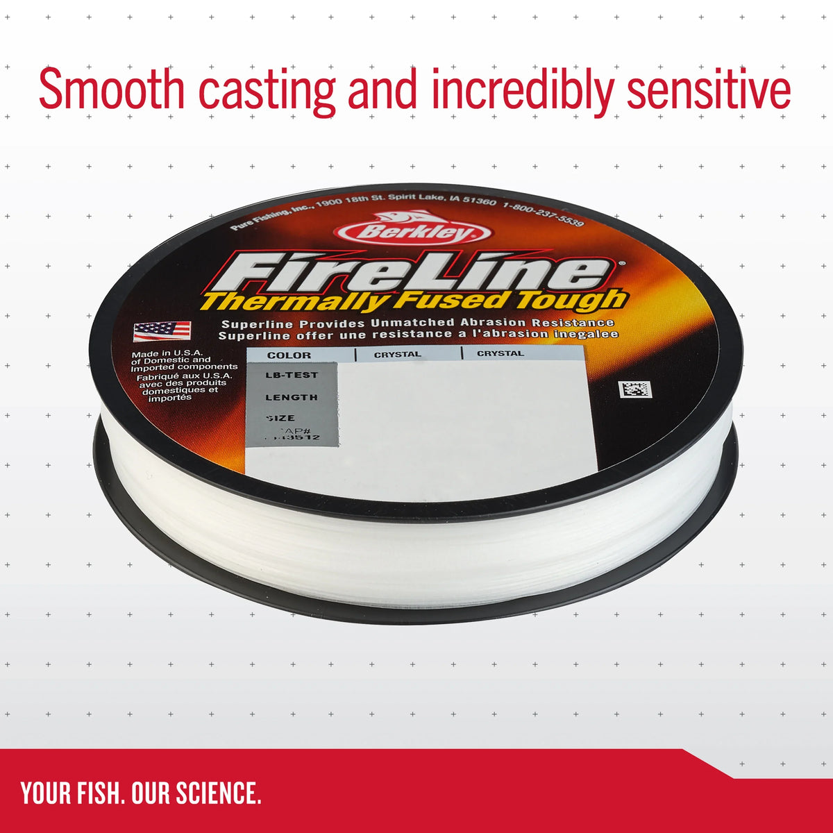 Green, Berkley Line Superline, 2.7kg 6lb FireLine® Flame Fishing |