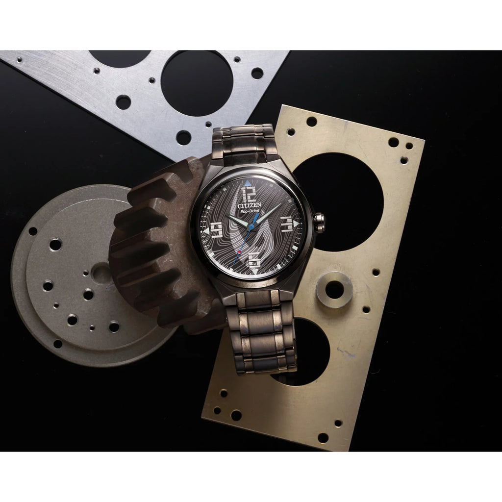 AW2045-57W Eco-Drive Star Wars Men's Mandalorian Steel IP Watch Citizen Stainless Black