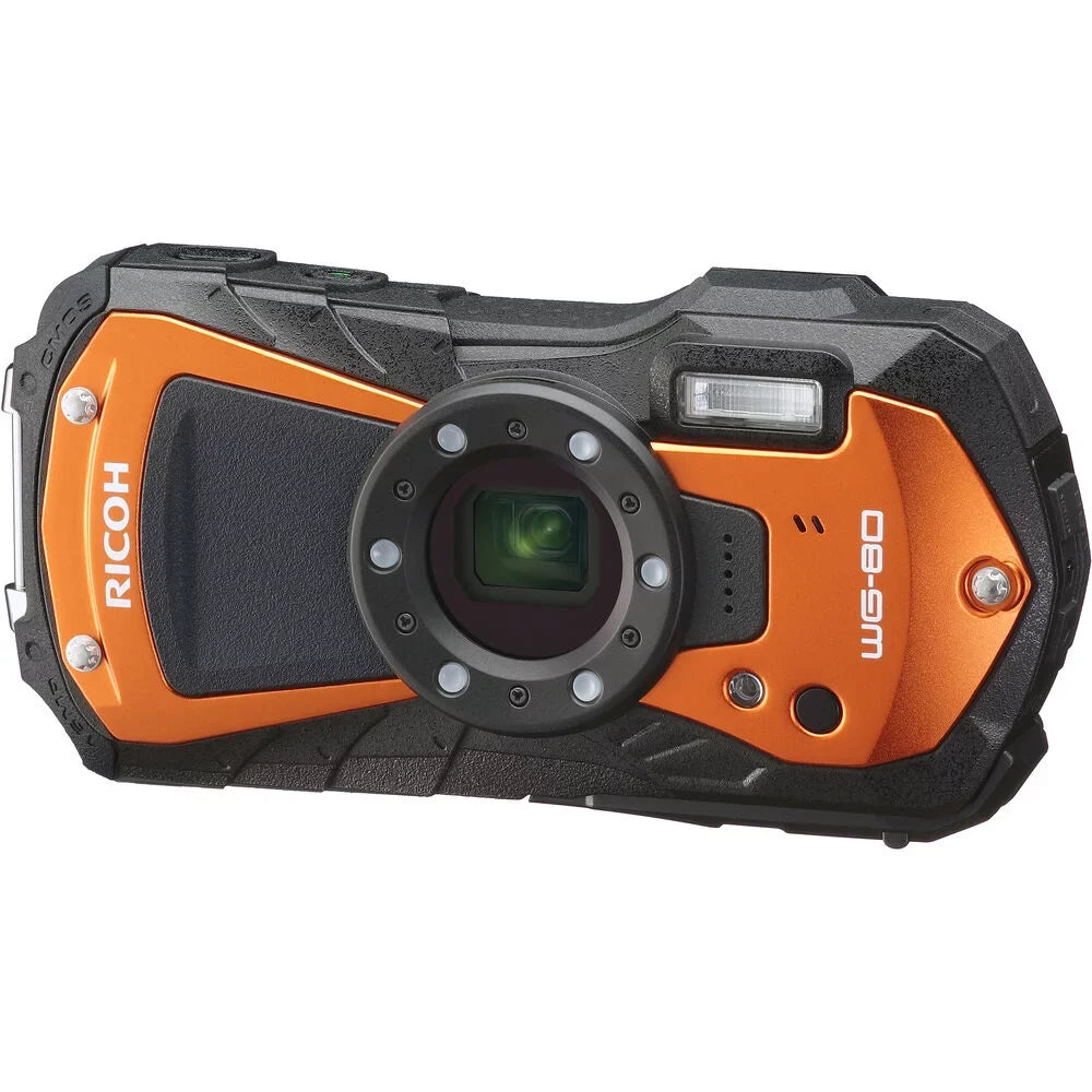 Digital Cleaning Small + + + Reader 64GB Memory Waterproof 6Ave Stick Pro Case Ricoh Card Wallet Card SD (Orange) Camera Selfie WG-80 + Extreme Memory + with Card Kit