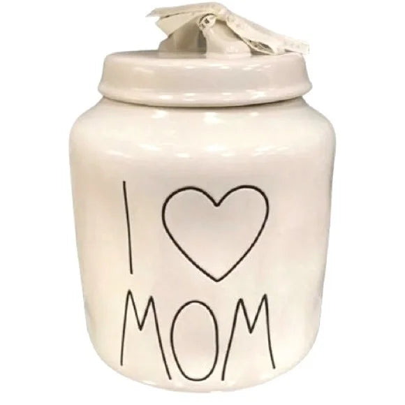 Canister I LL Rae Dunn LOVE White MOM Ceramic