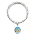 Bangle patriotic emblem Pendant St. Adjustable Petersburg wristband silver Jewelry Russia Chain