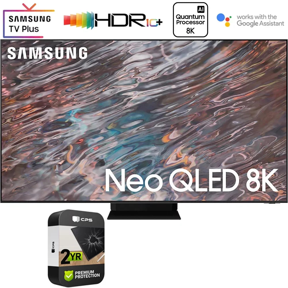 85 Inch Plan QLED QN85QN800A Smart 2 8K Bundle (2021) Premium Restored Neo TV Protection (Refurbished) with Year Extended