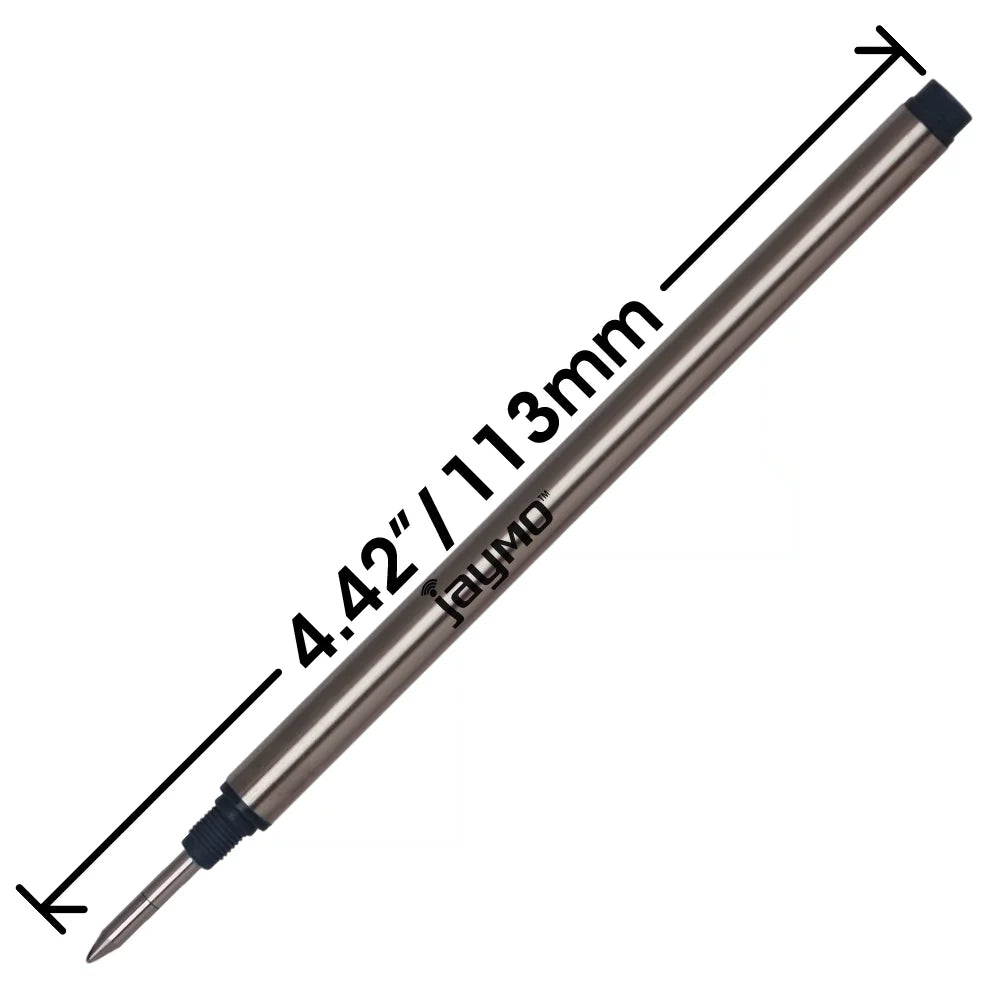 for - Rollerball in - Pen Long Replacement 12 / Measures Refill 4.44 Black 105158 mm Jaymo - Montblanc 113