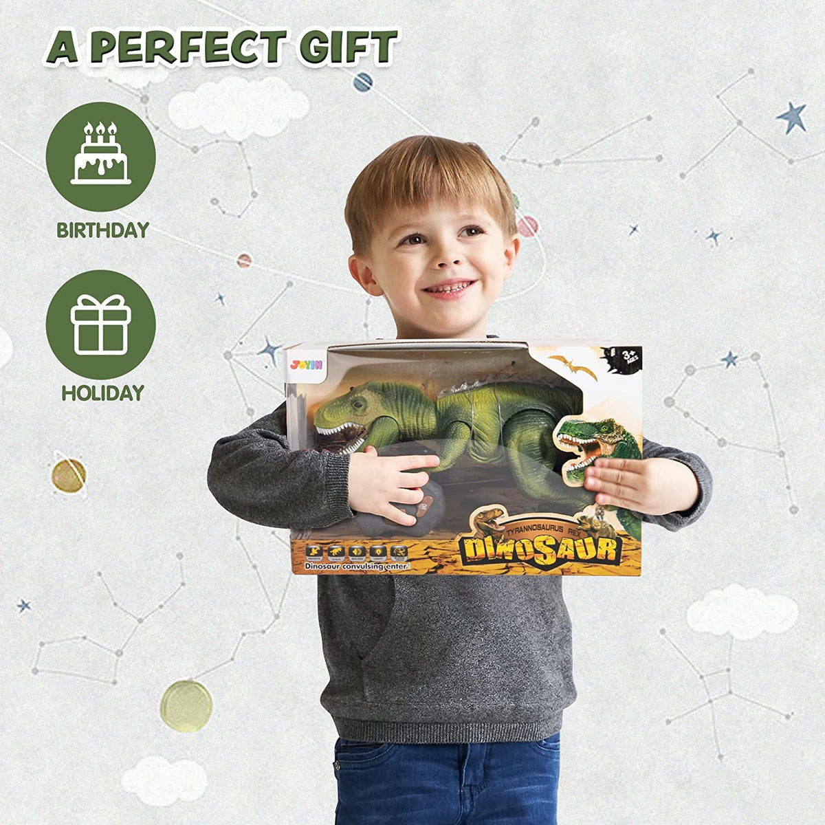 JOYIN T for Dancing Kids Robot Boys Roaring Toy saur Toy Walking Toy,Electronic dinosaur saur dinosaur dinosaur Toy,Birthday Light Rex and for Steam Girls,Green Sound, with and Boys,Big Gift Kids