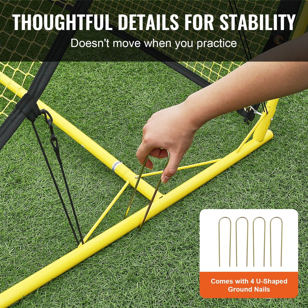 Portable BENTISM Net Bag Rebounder Trainer 2-IN-1 Portable 71"x40" Soccer Soccer