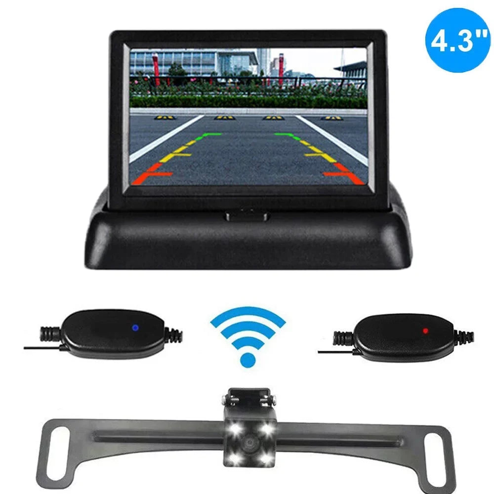 4.3 Car Night View System Vision+ Backup Portable Monitor Camera Rear Wireless HD Parking