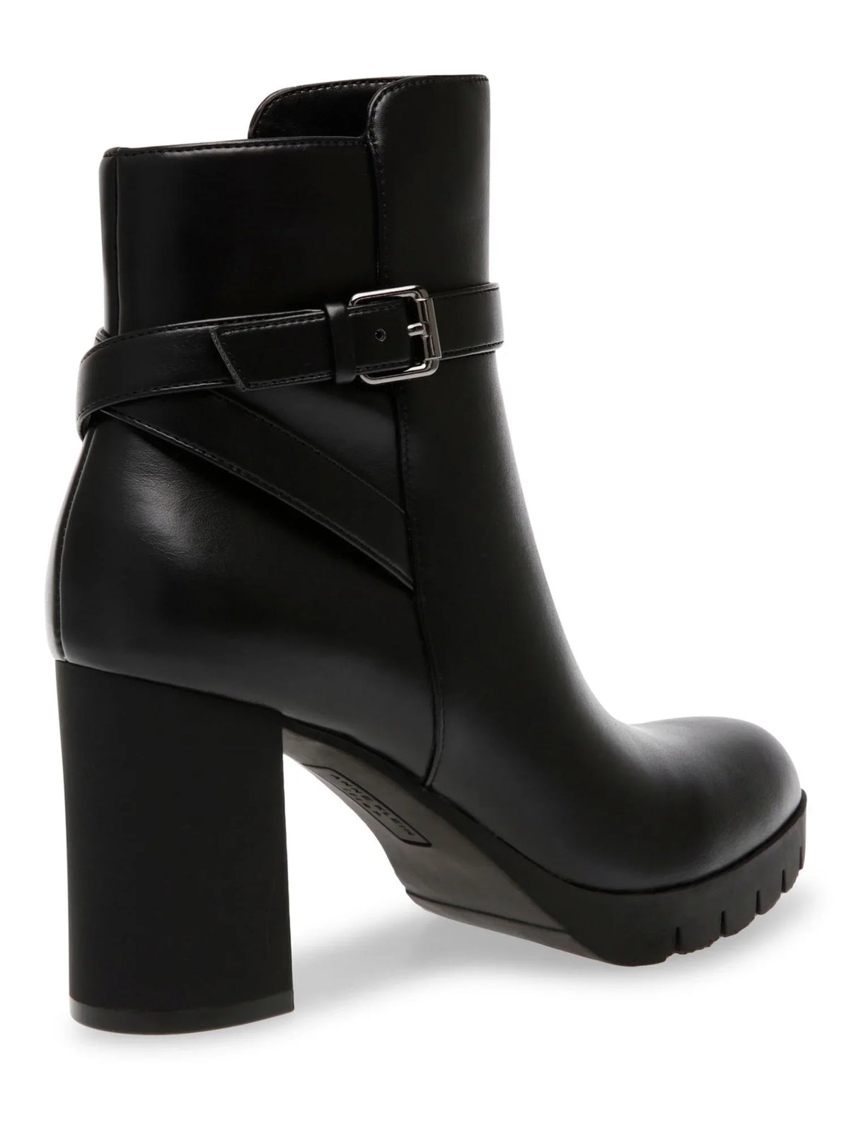 Buckle Booties Accent 10.5 M Dress Round KLEIN Heidi Heel Womens Cushioned Toe ANNE Zip-Up Block Black